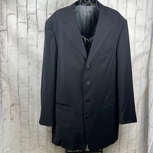 Monsieur by Givenchy Worsted Wool Blazer Single Breasted 4 Button Front Lined